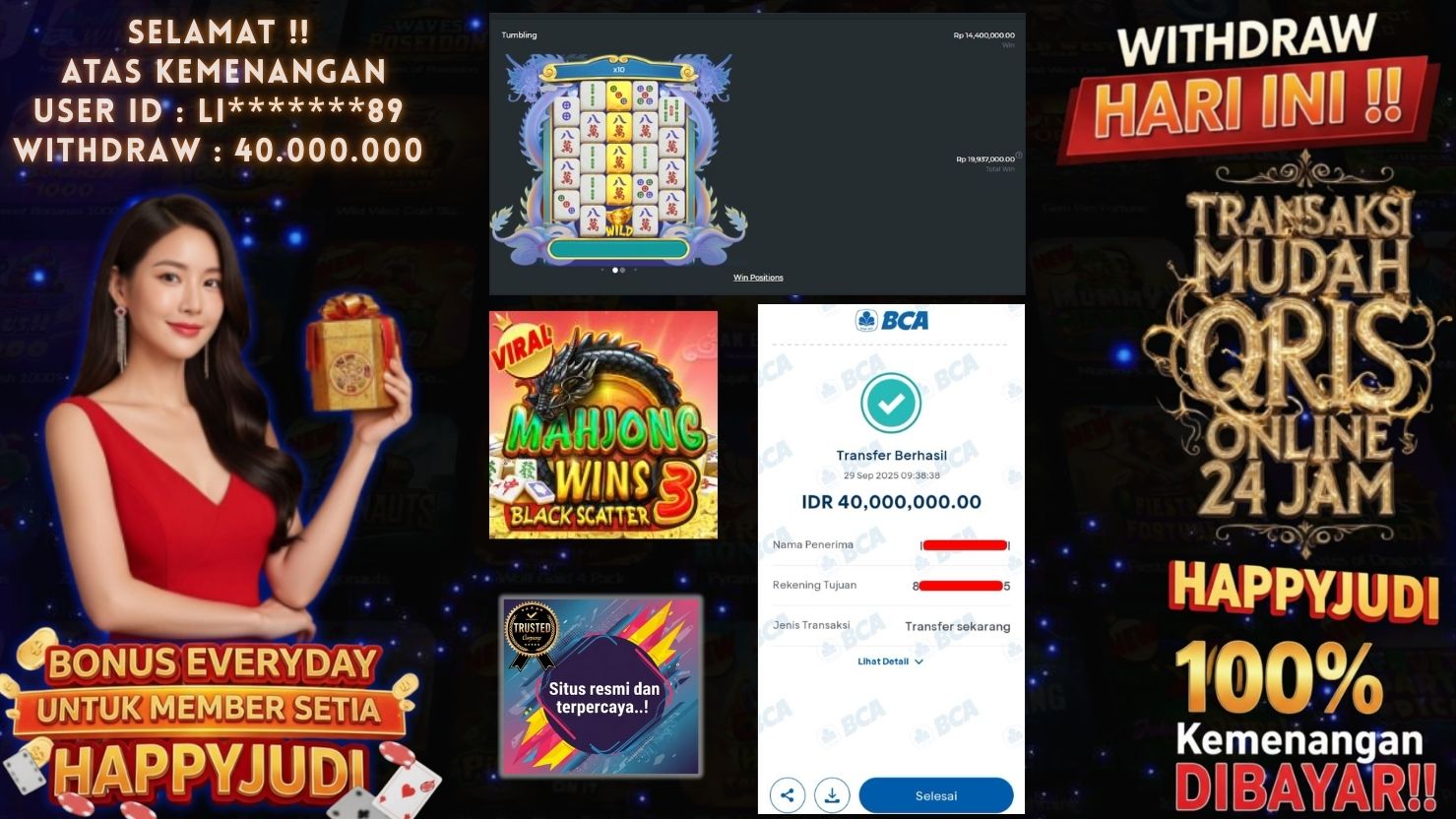 HAPPYJUDI JACKPOT SLOT MAHJONG WINS 3 BLACK SCATTER